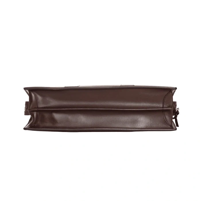 Leather Zip-Top Briefcase For Men