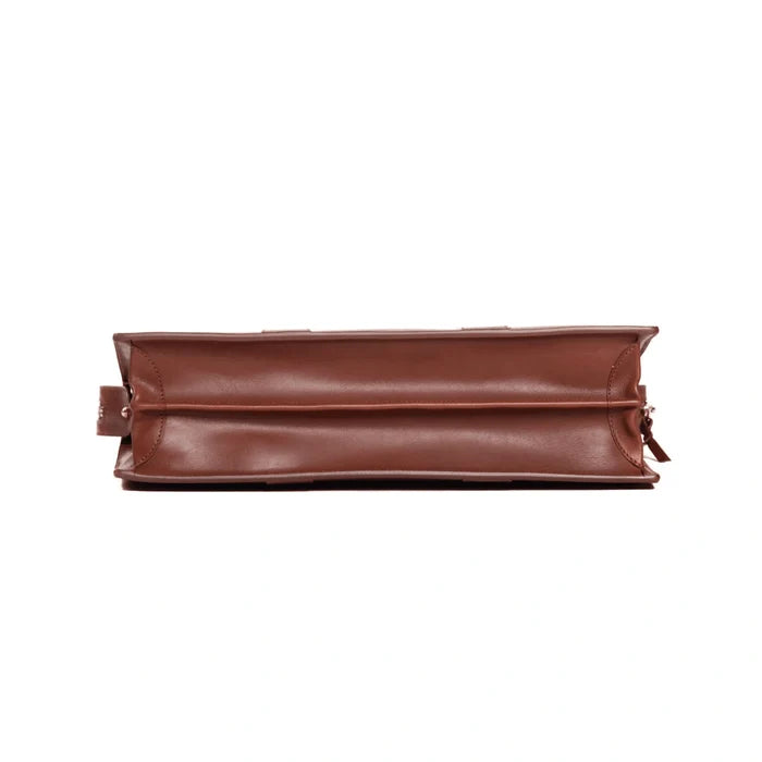 Leather Zip-Top Briefcase For Men