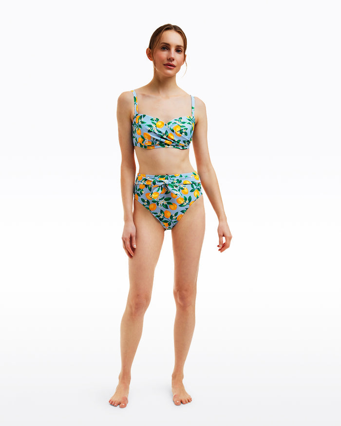 Lemon Blossom High Waist Bottom with Belt