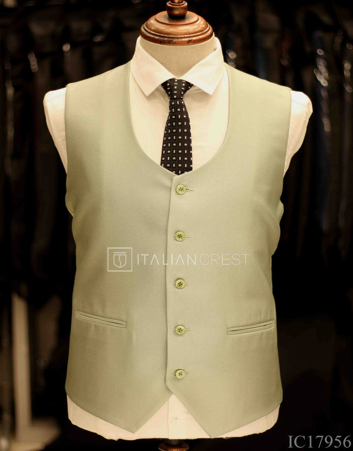 Light Green 3-Piece Notch Lapel Suit