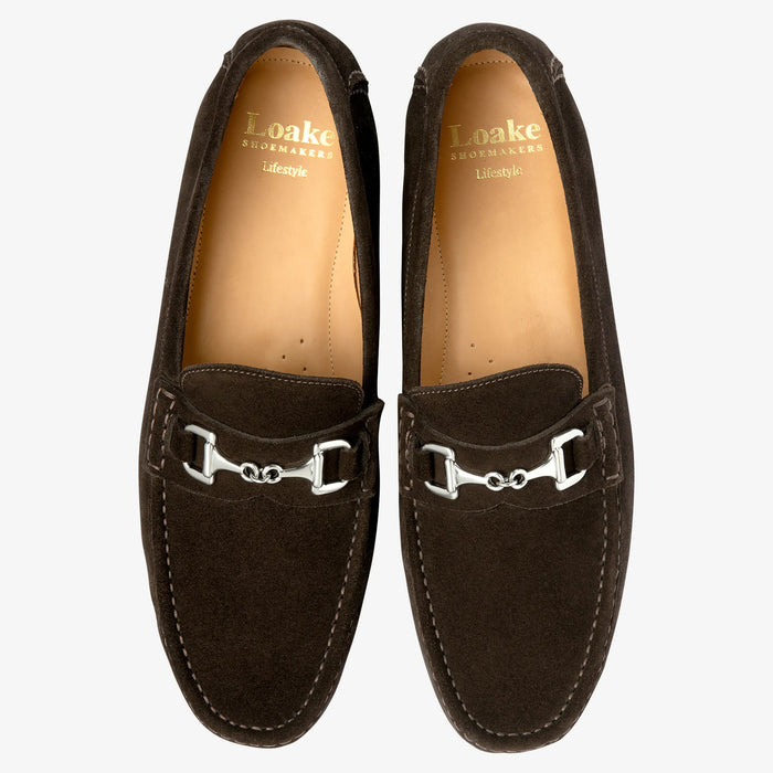 Loake - Hawthorn Driving Shoe in Dark Brown Suede - Nigel Clare