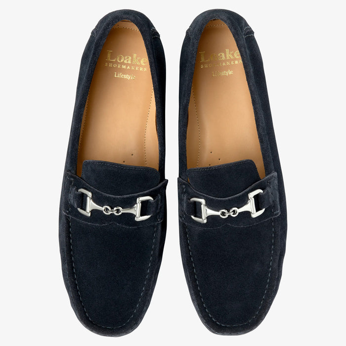 Loake - Hawthorn Driving Shoe in Navy Suede - Nigel Clare