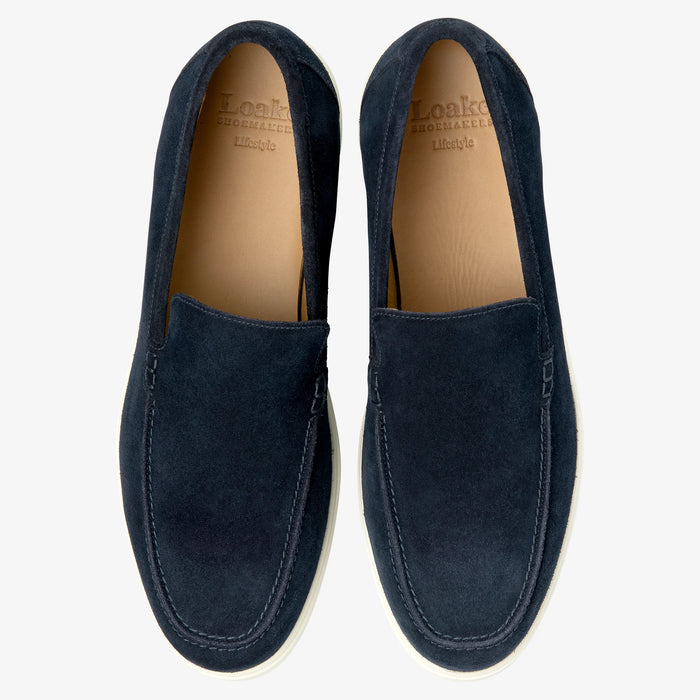 Loake - Tuscany Loafer in Navy Suede - Nigel Clare
