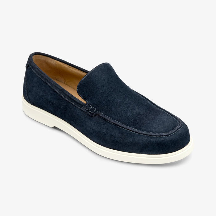 Loake - Tuscany Loafer in Navy Suede - Nigel Clare