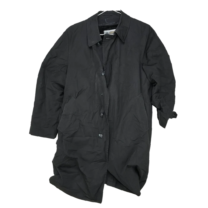 London Fog Black All Weather Coat - 46R, XLarge - Army & Outdoors - Great Coats