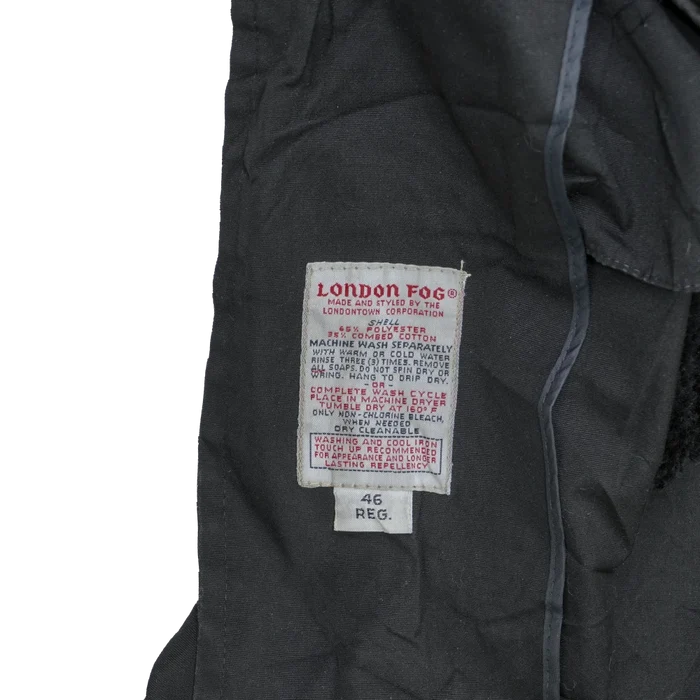 London Fog Black All Weather Coat - 46R, XLarge - Army & Outdoors - Great Coats