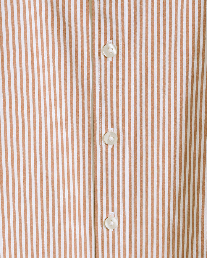 Long-Sleeve Button Down in Rust Stripe