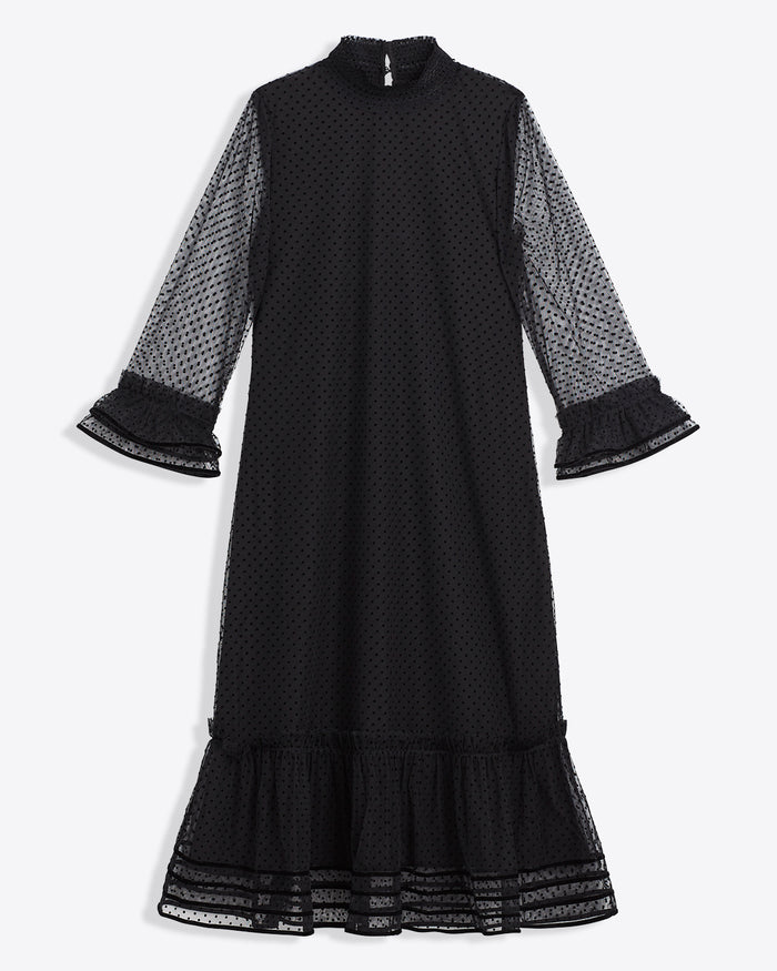 Long Sleeve Shift Dress in Tulle