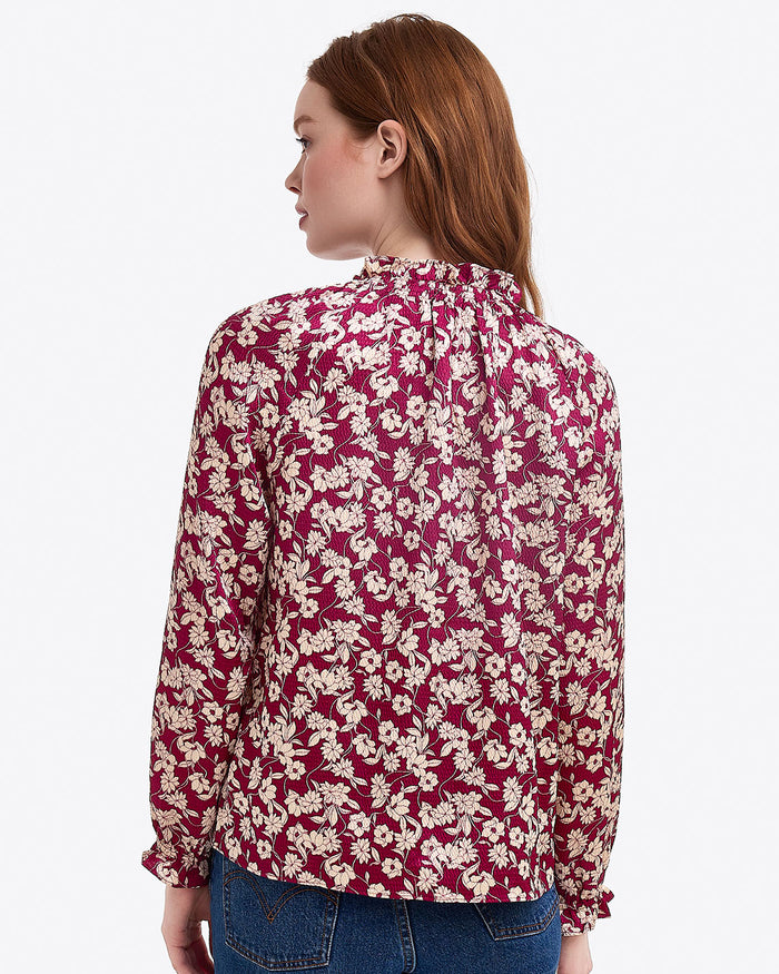 Long Sleeve Top in Hammered Satin