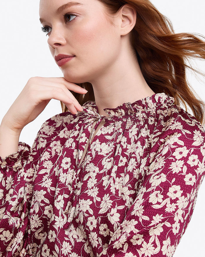 Long Sleeve Top in Hammered Satin