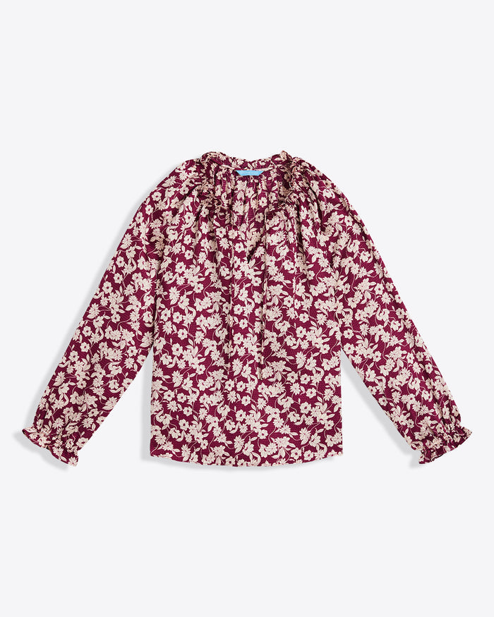 Long Sleeve Top in Hammered Satin