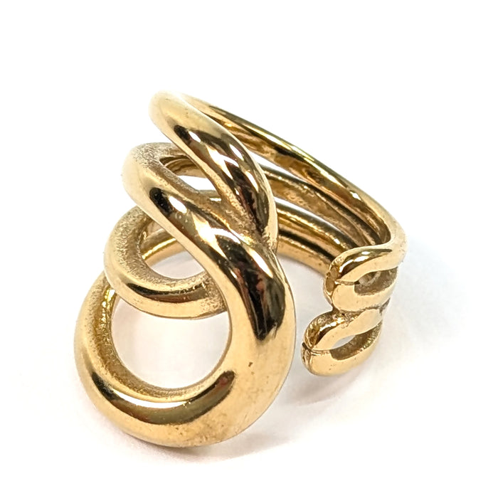 Loopy Wrap Ring - Gold (Hypoallergenic and Waterproof)