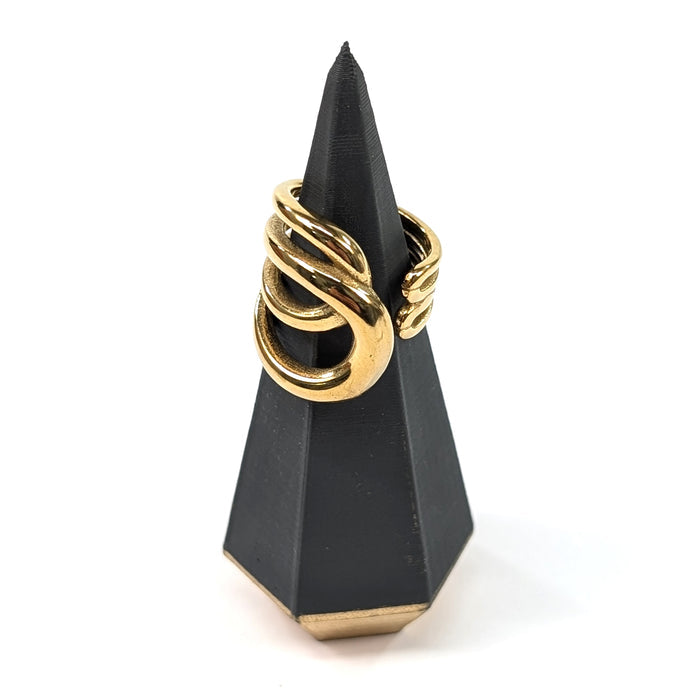 Loopy Wrap Ring - Gold (Hypoallergenic and Waterproof)