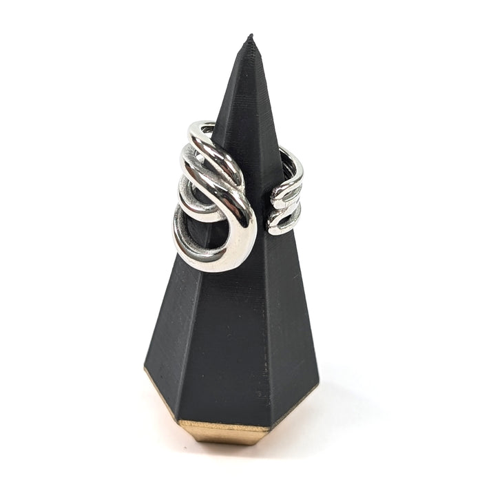 Loopy Wrap Ring - Silver (Hypoallergenic and Waterproof)