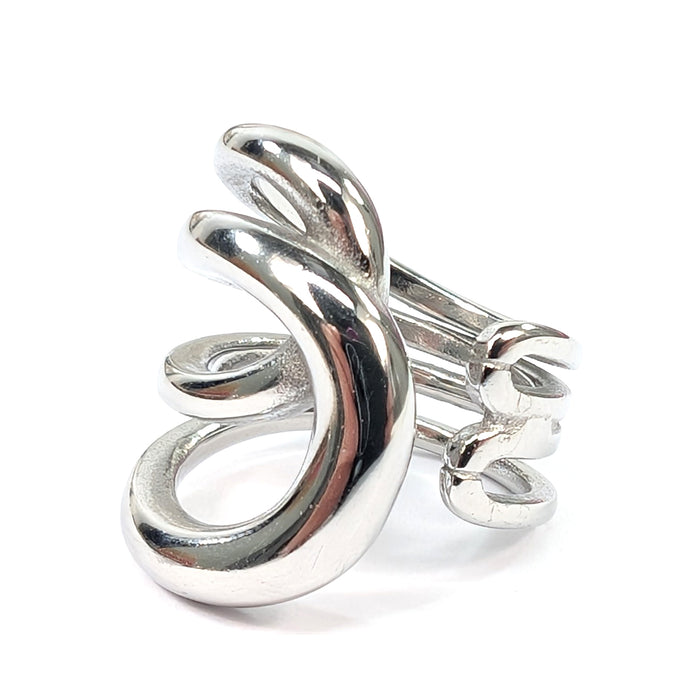 Loopy Wrap Ring - Silver (Hypoallergenic and Waterproof)