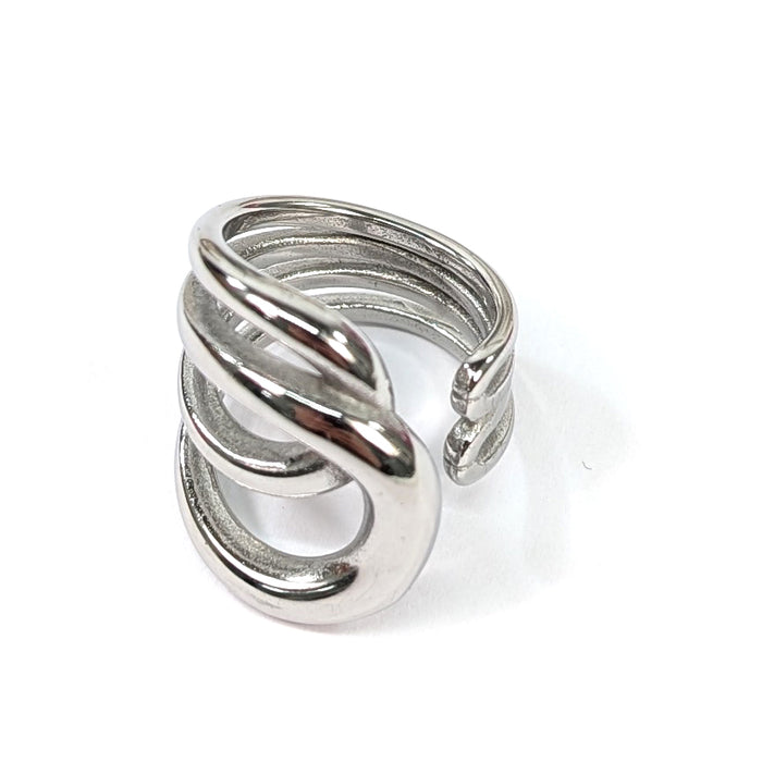 Loopy Wrap Ring - Silver (Hypoallergenic and Waterproof)