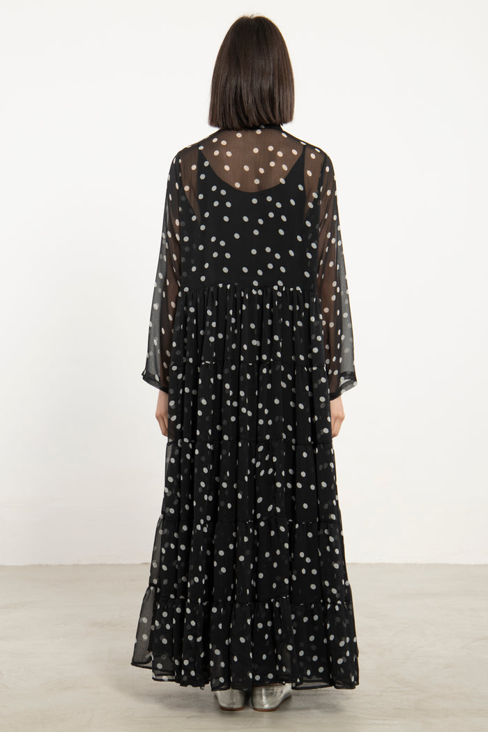 Louna Silk Chiffon Polka Dot Dress