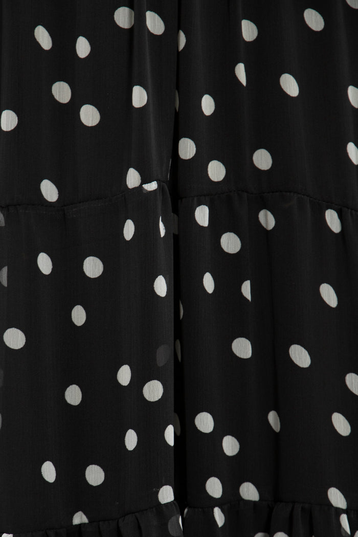 Louna Silk Chiffon Polka Dot Dress