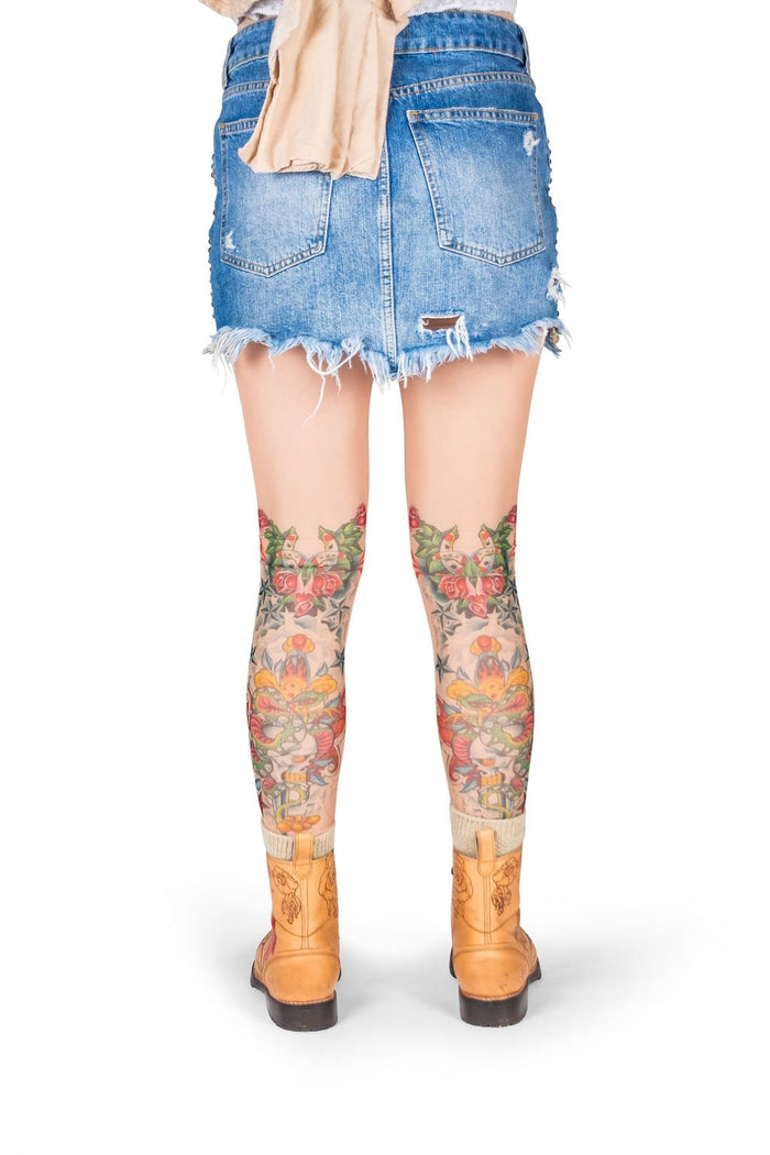 Lucky 7 Horsehoe Cowgirl Southwest Tattoo Leggings
