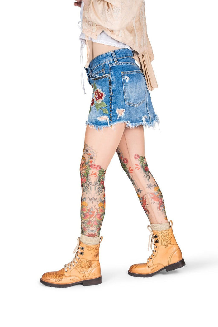 Lucky 7 Horsehoe Cowgirl Southwest Tattoo Leggings