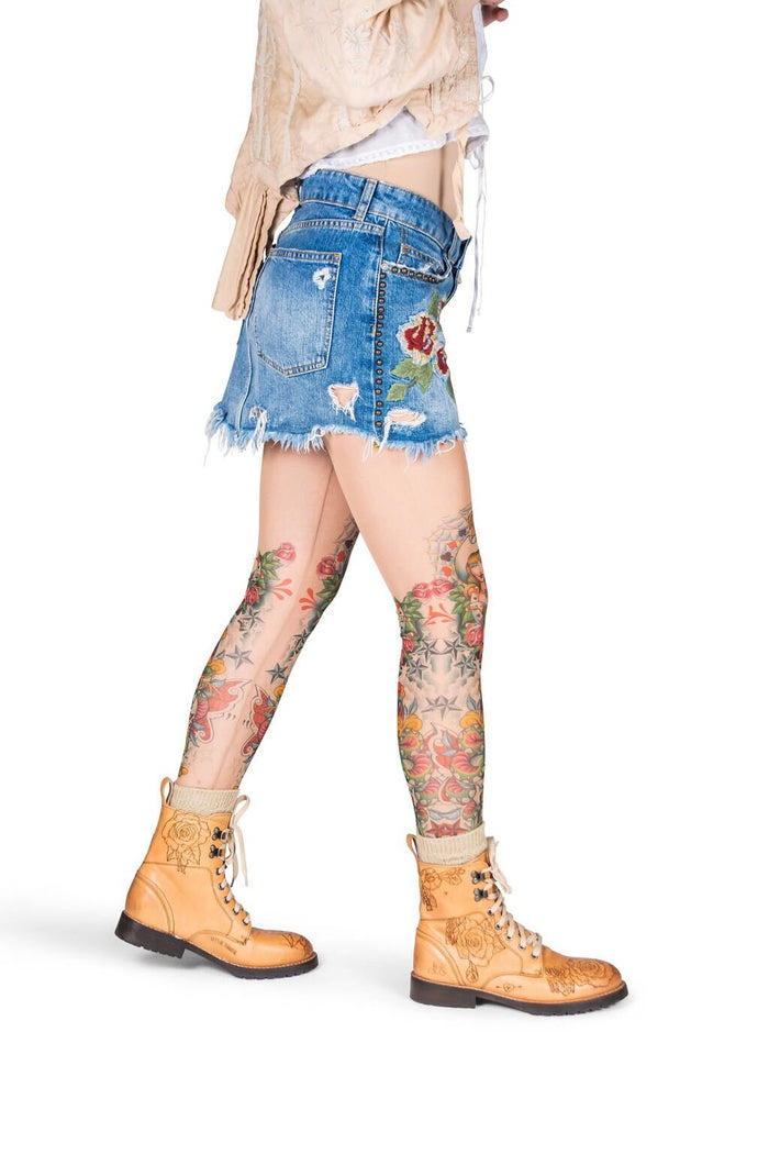 Lucky 7 Horsehoe Cowgirl Southwest Tattoo Leggings