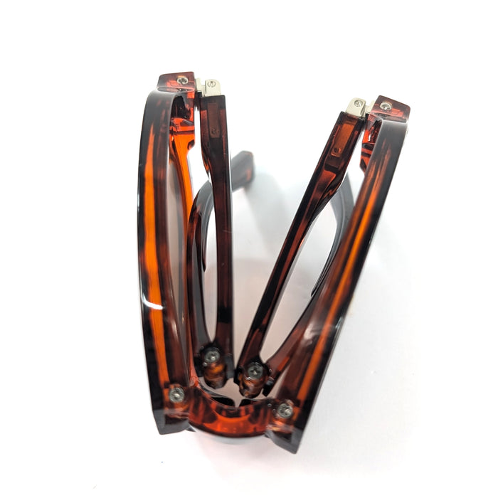 Lume - Oval Foldable Sunglasses (with Case & Cleaner) - Tortoise Shell