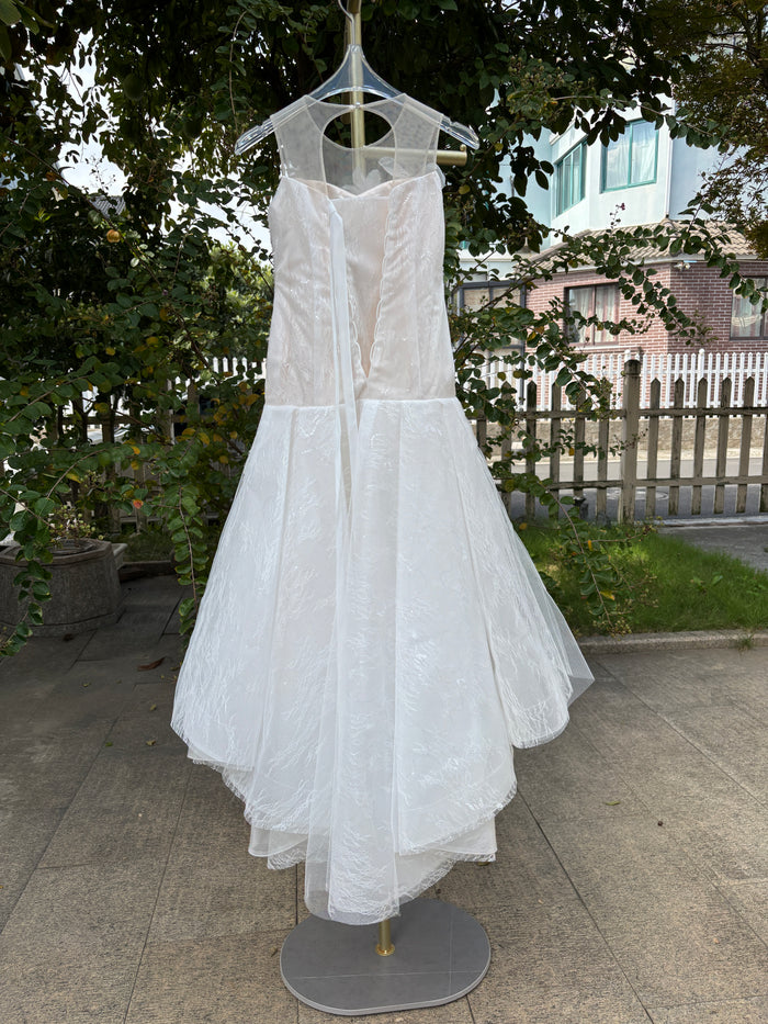 Luxury White Flower Girl Dress Mermaid with embroidery Birthday D137