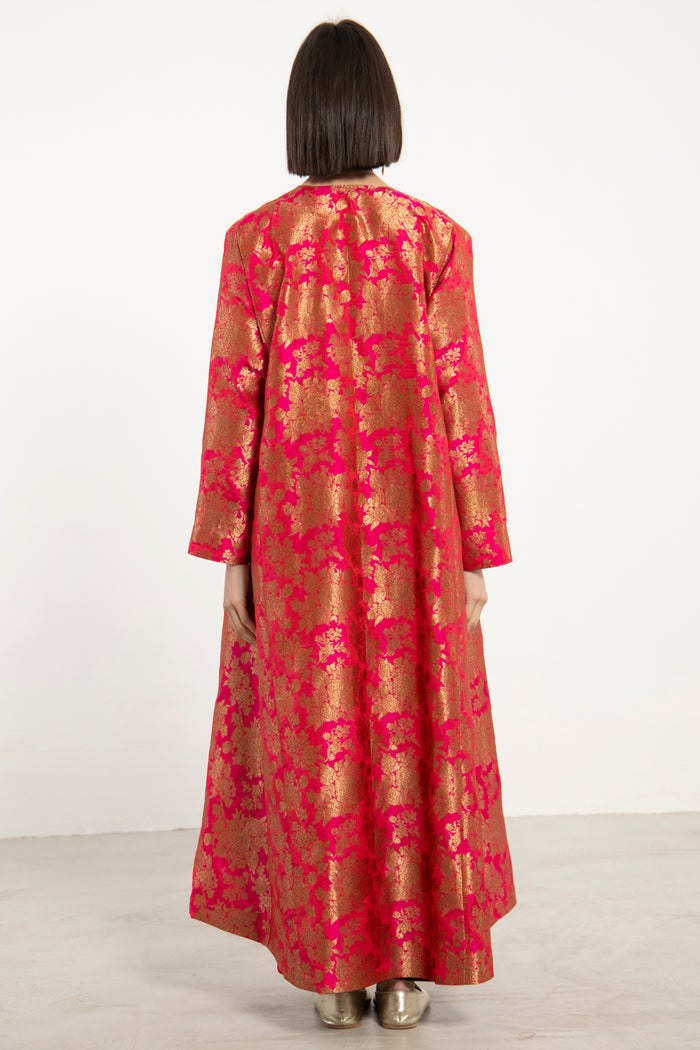 Malaki Silk Fuchsia Coat