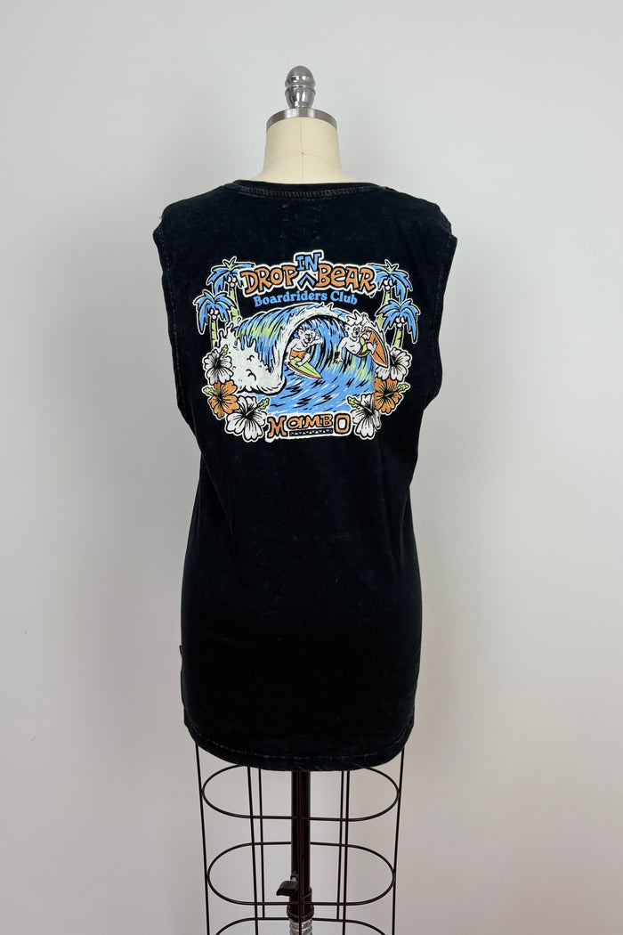 Mambo Smart Arts Distressed Drop In Bear Tank Top