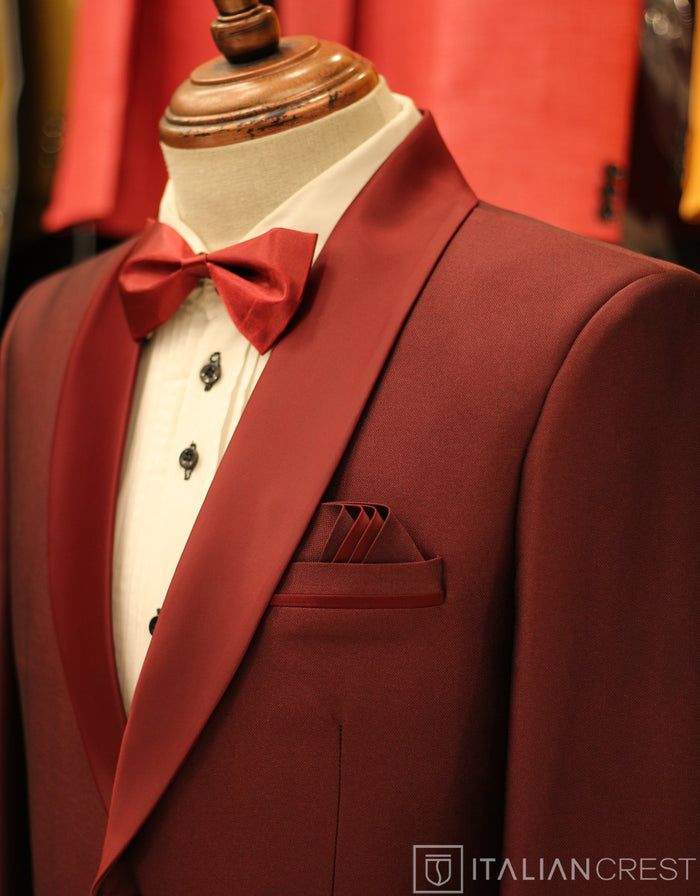 Maroon 2-Piece Tuxedo Suit