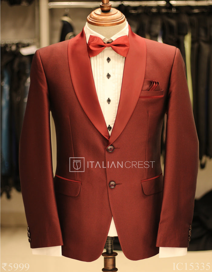 Maroon 2-Piece Tuxedo Suit