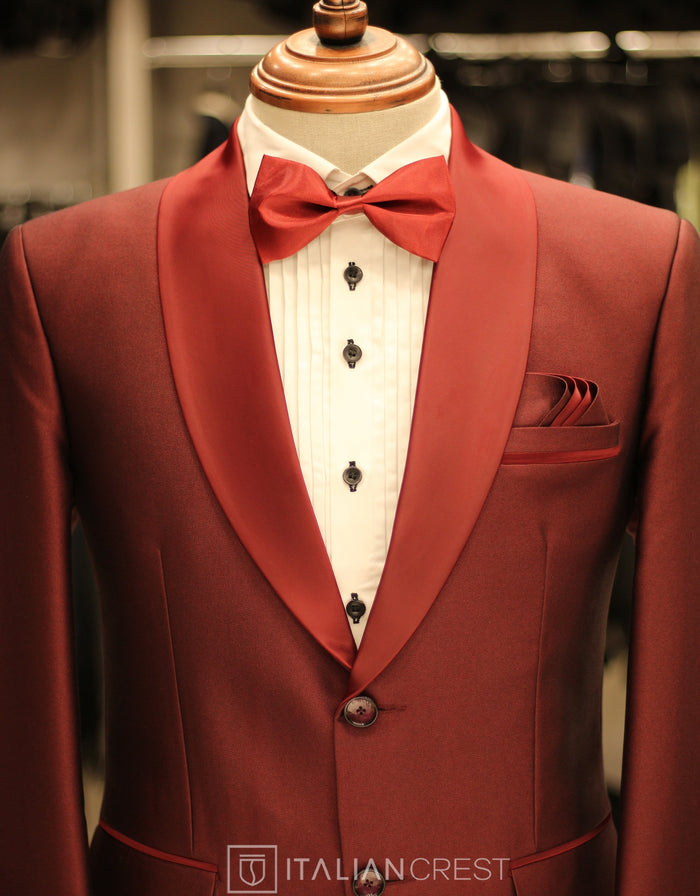 Maroon 2-Piece Tuxedo Suit