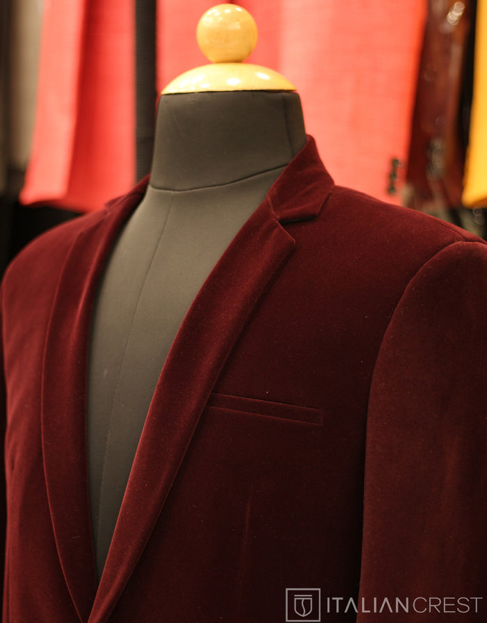 Maroon Suede/Velvet Blazer
