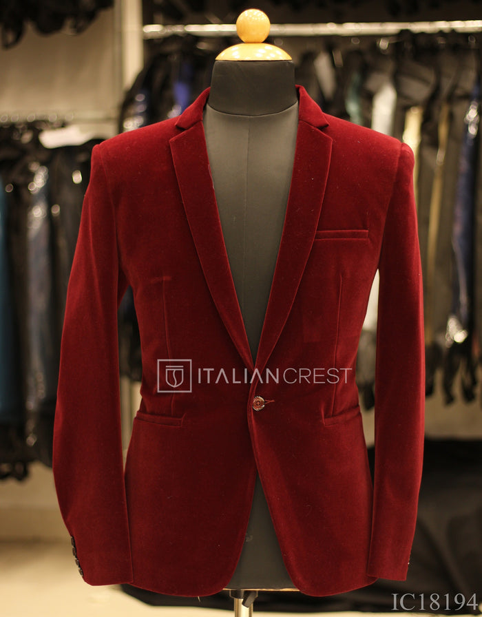 Maroon Suede/Velvet Blazer