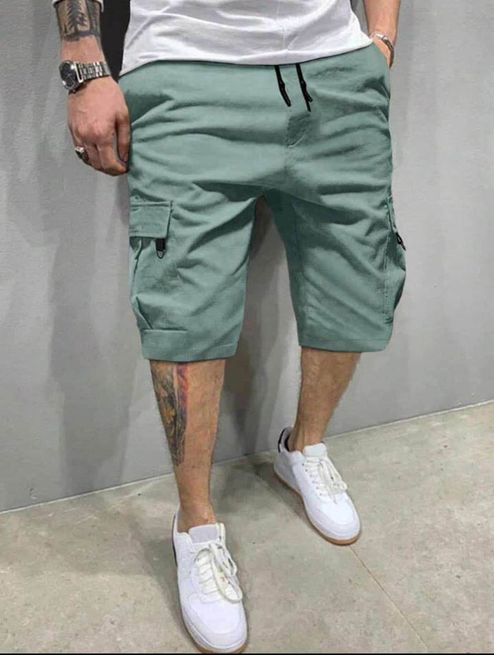 Mens Cargo Shorts - Light Sage Green - Dubai Offers Today