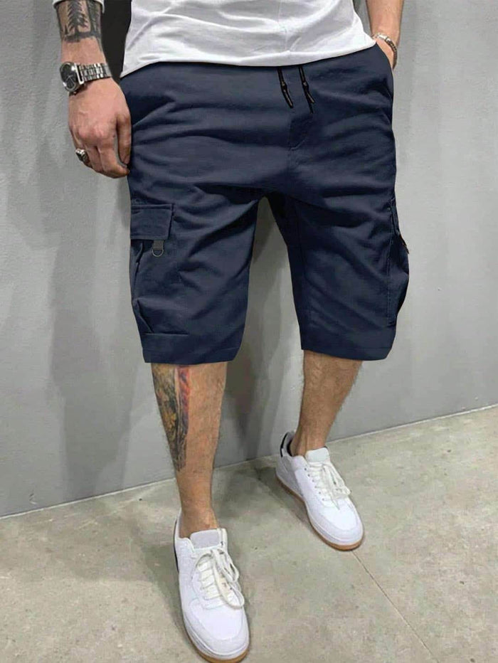 Mens Cargo Shorts - Navy Blue - Dubai Offers Today