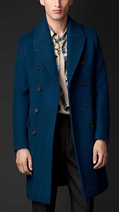 Mens Long Coat - Dark Blue - Dubai Offers Today