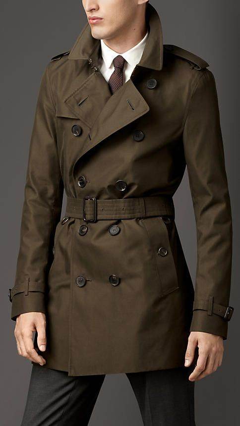 Mens long Coat - Olive Green - Dubai Offers Today