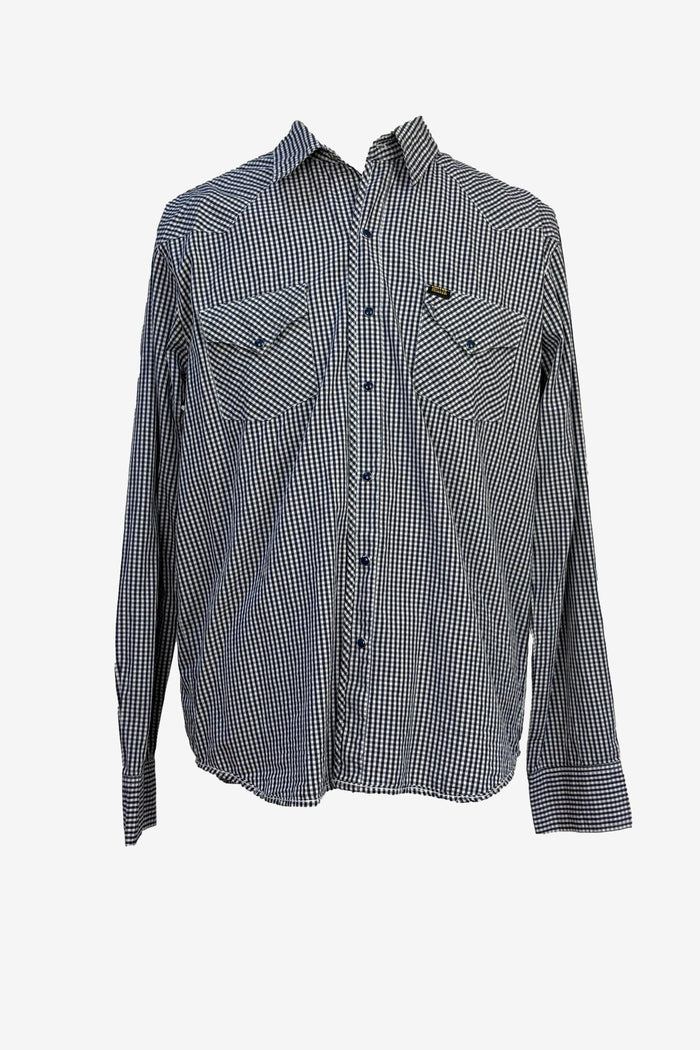 Miller Navy Check Western shirt