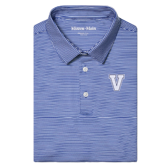 Mizzen & Main Versa SS Polo - Cobalt Balance Stripe