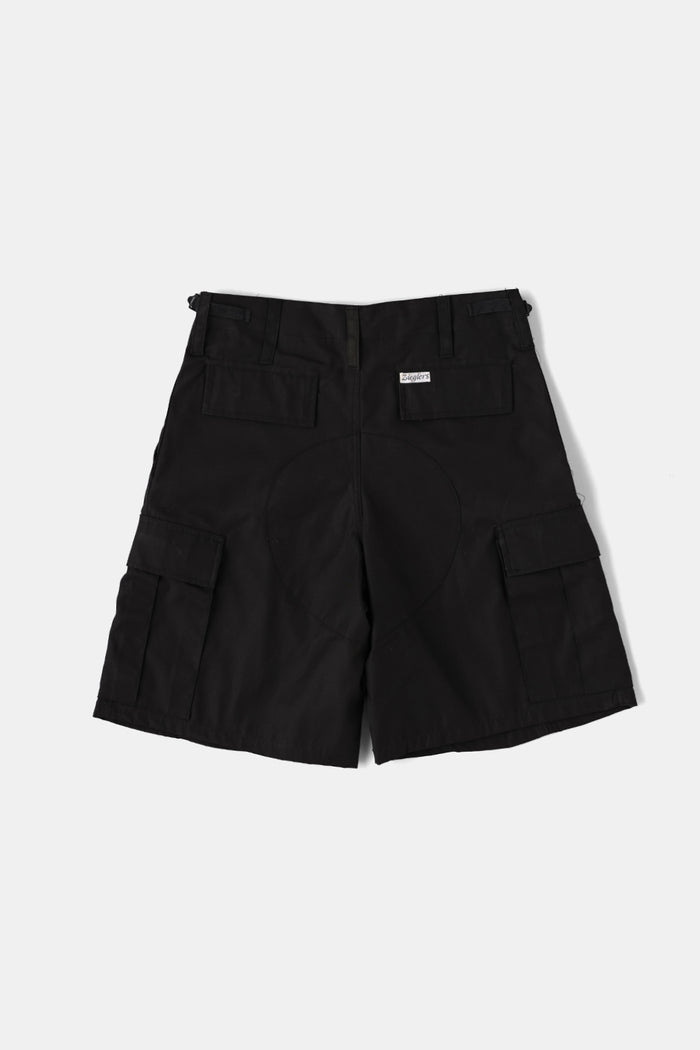 Modified Military Wide Cargo Shorts - Black