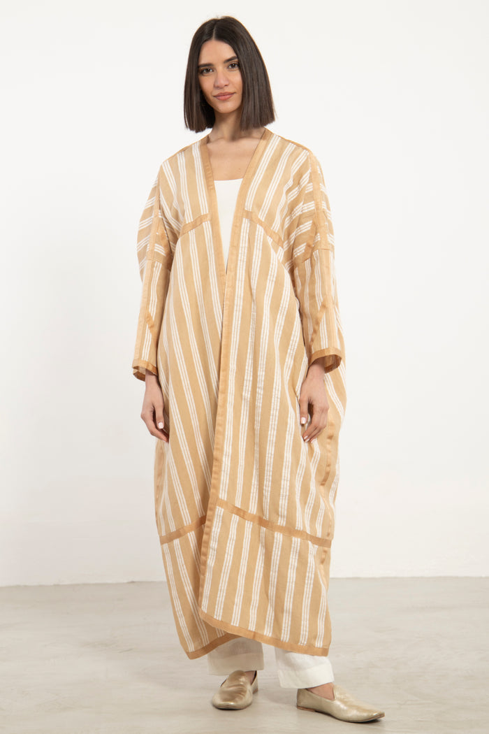 Moghrabieh Linen Beige Abaya