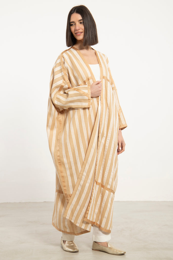 Moghrabieh Linen Beige Abaya