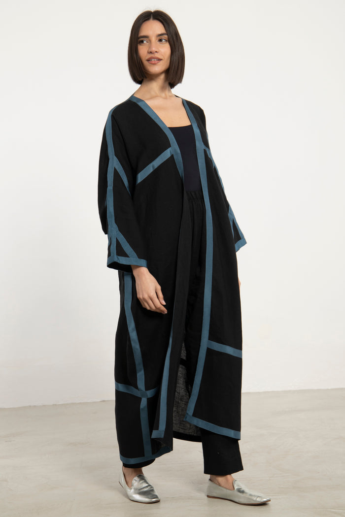 Moghrabieh Linen Black Abaya