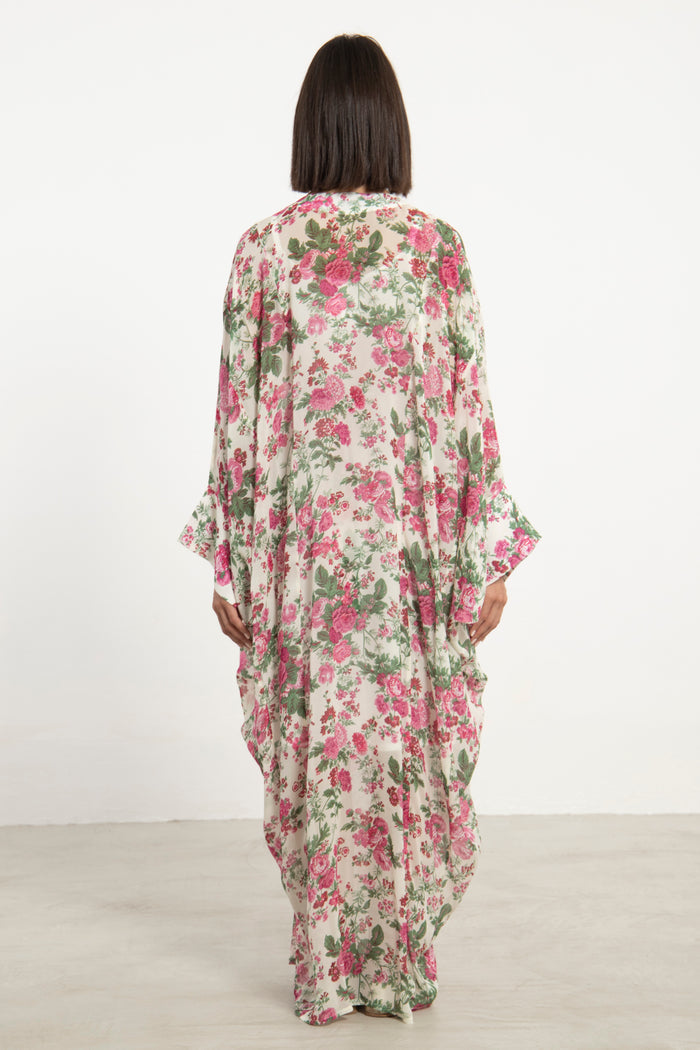 Mountaha Silk Pink Floral Gown