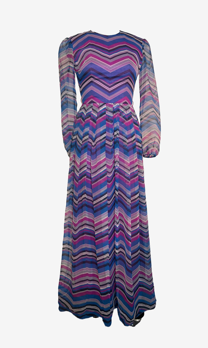 Mr Antony Purple Long Sleeve Maxi Dress