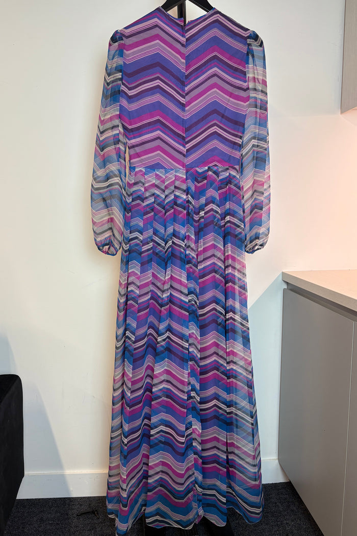 Mr Antony Purple Long Sleeve Maxi Dress