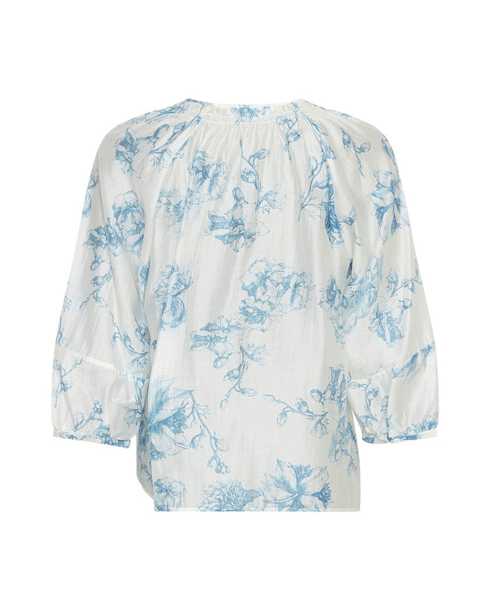 MSCH Evangelia 3/4 Top Blue Flower