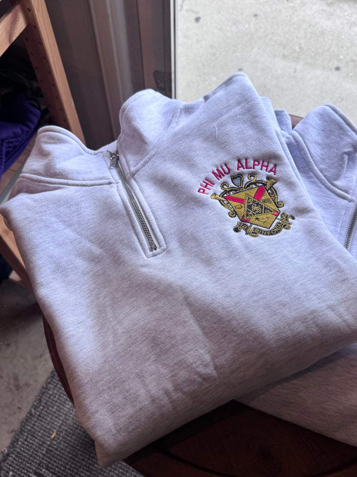 Music Greeks - 1/4 Zip Crest Sweatshirt