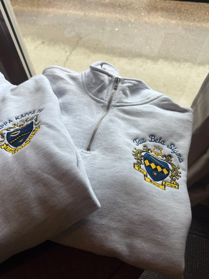 Music Greeks - 1/4 Zip Crest Sweatshirt
